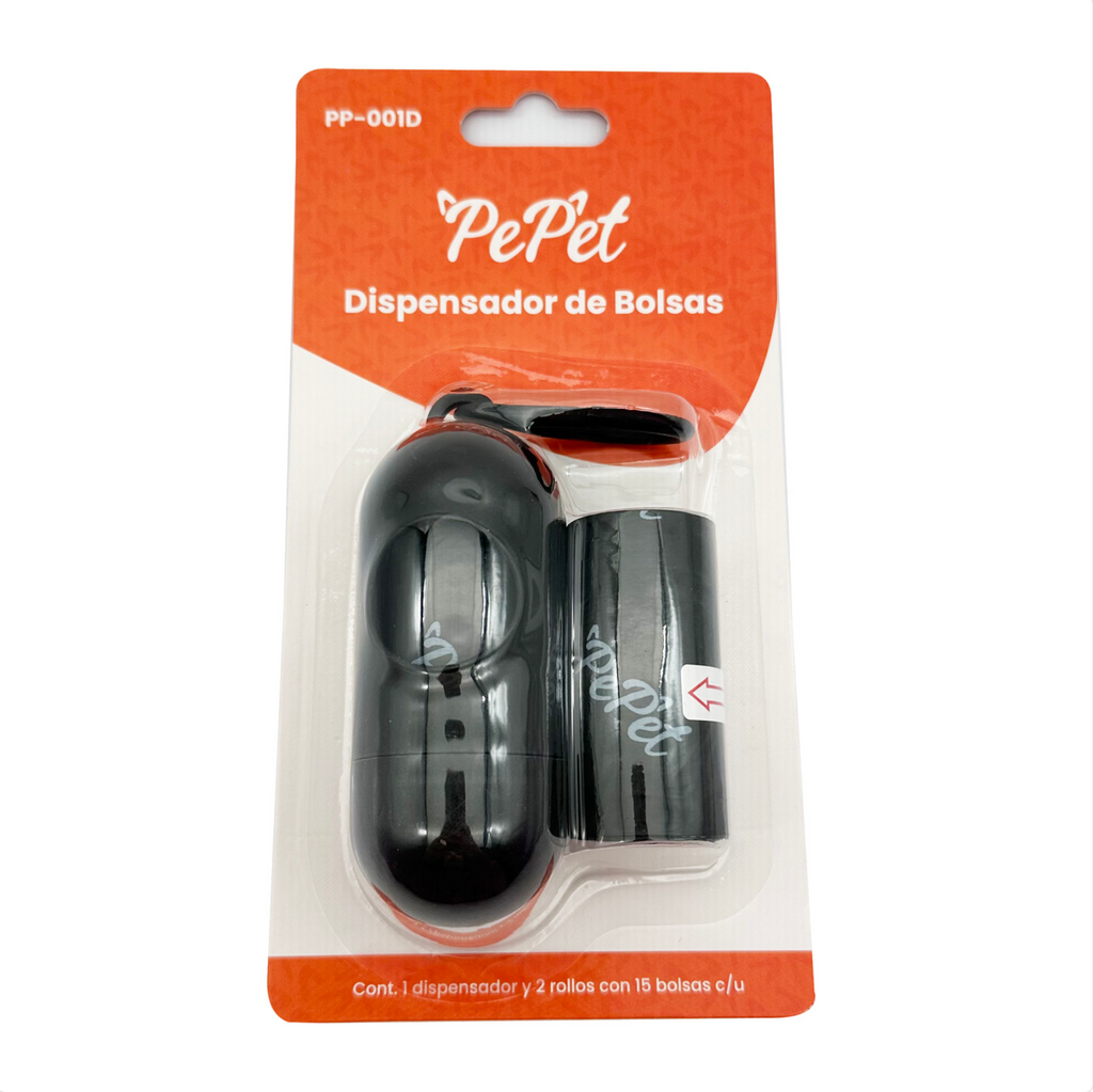 Dispensador de Bolsas para Desechos, 2 Rollos 15 Bolsas c/u Pepet®